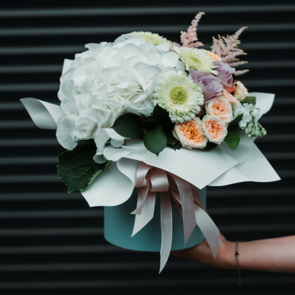 Bouquet de fleurs avec hortensia XXL